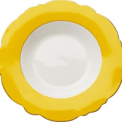 Assiette creuse Harlequin jaune Ø23cm