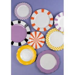 Assiette creuse Harlequin jaune Ø23cm
