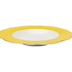 Assiette creuse Harlequin jaune Ø23cm