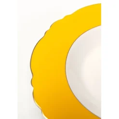 Assiette creuse Harlequin jaune Ø23cm