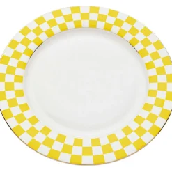 Assiette Harlequin jaune Ø27cm