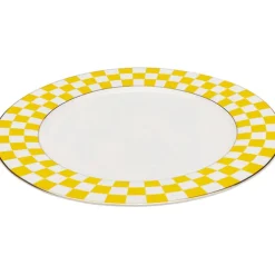 Assiette Harlequin jaune Ø27cm