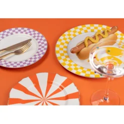 Assiette Harlequin orange Ø22cm