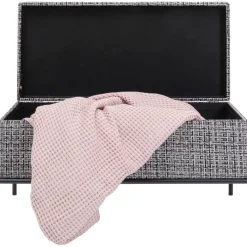 Banquette Buttons Storage noir-blanc PM