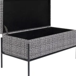 Banquette Buttons Storage noir-blanc PM