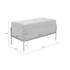 Banquette Buttons Storage noir-blanc PM