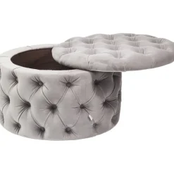 Banquette coffre Desire velours argenté