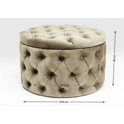Banquette coffre Desire velours argenté