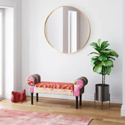 Banquette Wing Patchwork rouge
