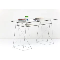 Bureau Polar chromé 8 mm (verre trempé)