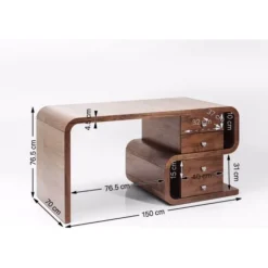 Bureau Soft Snake noyer 150x70cm