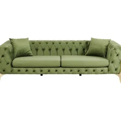 Canapé Bellissima 3-places velours vert 240cm