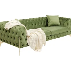 Canapé Bellissima 3-places velours vert 240cm