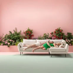 Canapé d angle Amalfi gauche crème 275cm