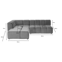 Canapé d angle Belami Velvet gris gauche