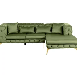 Canapé d angle Bellissima velours vert droite