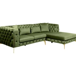 Canapé d angle Bellissima velours vert droite