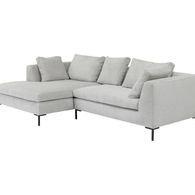 Canapé d angle Gianni Cord gris gauche