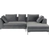 Canapé d angle Gianni velours gris droite  270x167