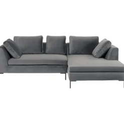 Canapé d angle Gianni velours gris droite  270x167