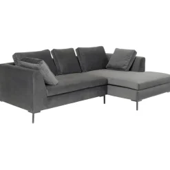 Canapé d angle Gianni velours gris droite  270x167