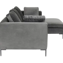 Canapé d angle Gianni velours gris droite  270x167