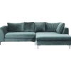 Canapé d angle Gianni velours vert droite noir