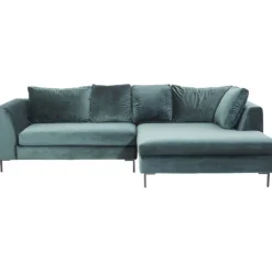 Canapé d angle Gianni velours vert droite noir