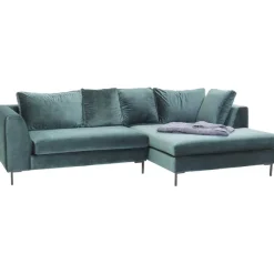 Canapé d angle Gianni velours vert droite noir