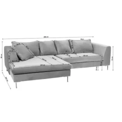 Canapé d angle Gianni velours vert droite noir