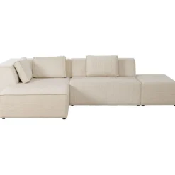 Canapé d angle Infinity Ottomane Cord crème gauche