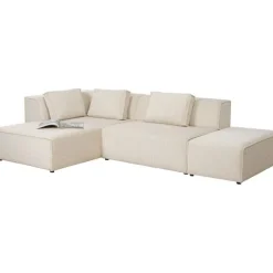 Canapé d angle Infinity Ottomane Cord crème gauche