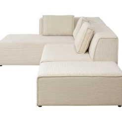 Canapé d angle Infinity Ottomane Cord crème gauche