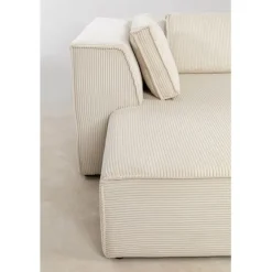 Canapé d angle Infinity Ottomane Cord crème gauche