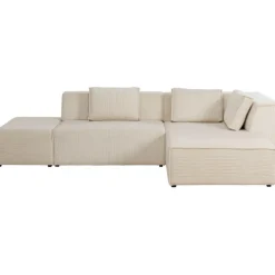 Canapé d angle Infinity Ottomane Cord crème droite