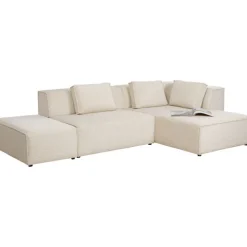 Canapé d angle Infinity Ottomane Cord crème droite