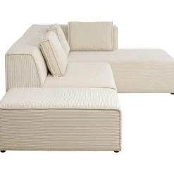 Canapé d angle Infinity Ottomane Cord crème droite