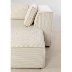 Canapé d angle Infinity Ottomane Cord crème droite
