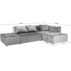 Canapé d angle Infinity velours ocean gauche
