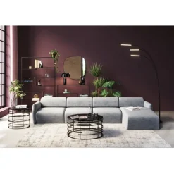 Canapé d angle Lucca gris droite 331cm