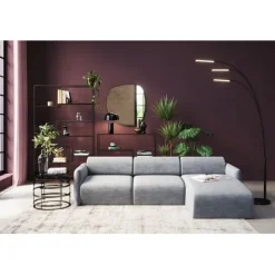 Canapé d angle Lucca gris droite 255cm