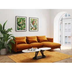 Canapé d angle Monza droite velours curry 296cm