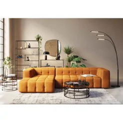 Canapé d angle Salamanca brun doré gauche 320cm