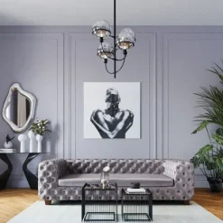 Canapé Desire 3-places velours gris