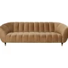 Canapé Spectra velours marron 3-places 245cm