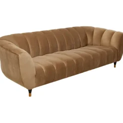 Canapé Spectra velours marron 3-places 245cm