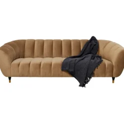 Canapé Spectra velours marron 3-places 245cm
