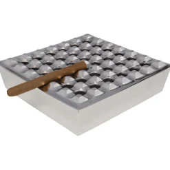 Cendrier Soho carré argenté 25x25cm