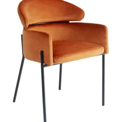 Chaise a. acc. Alexia.velours orange