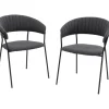 Chaise a. acc. Belle anthracite (2/set)